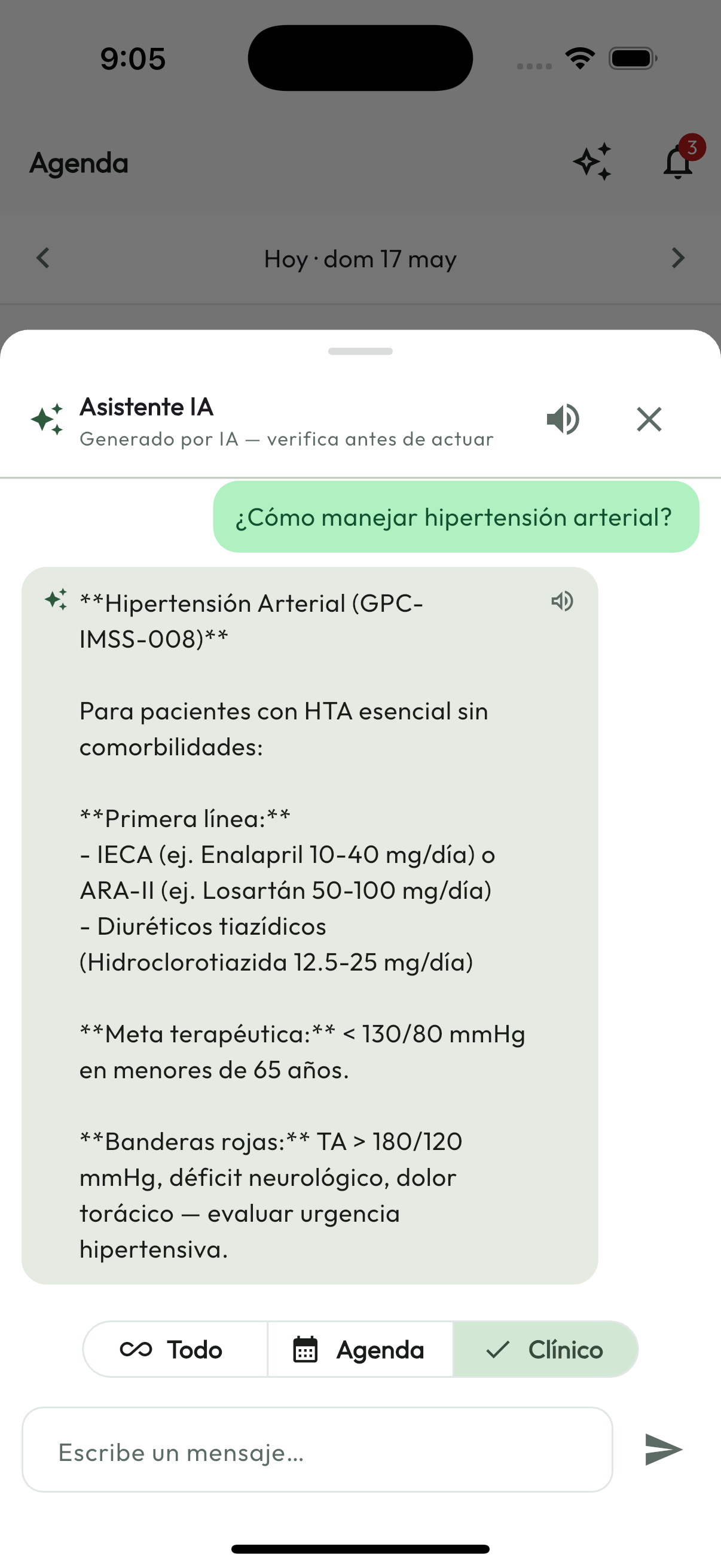 Captura de pantalla — Asistente Clínico IA