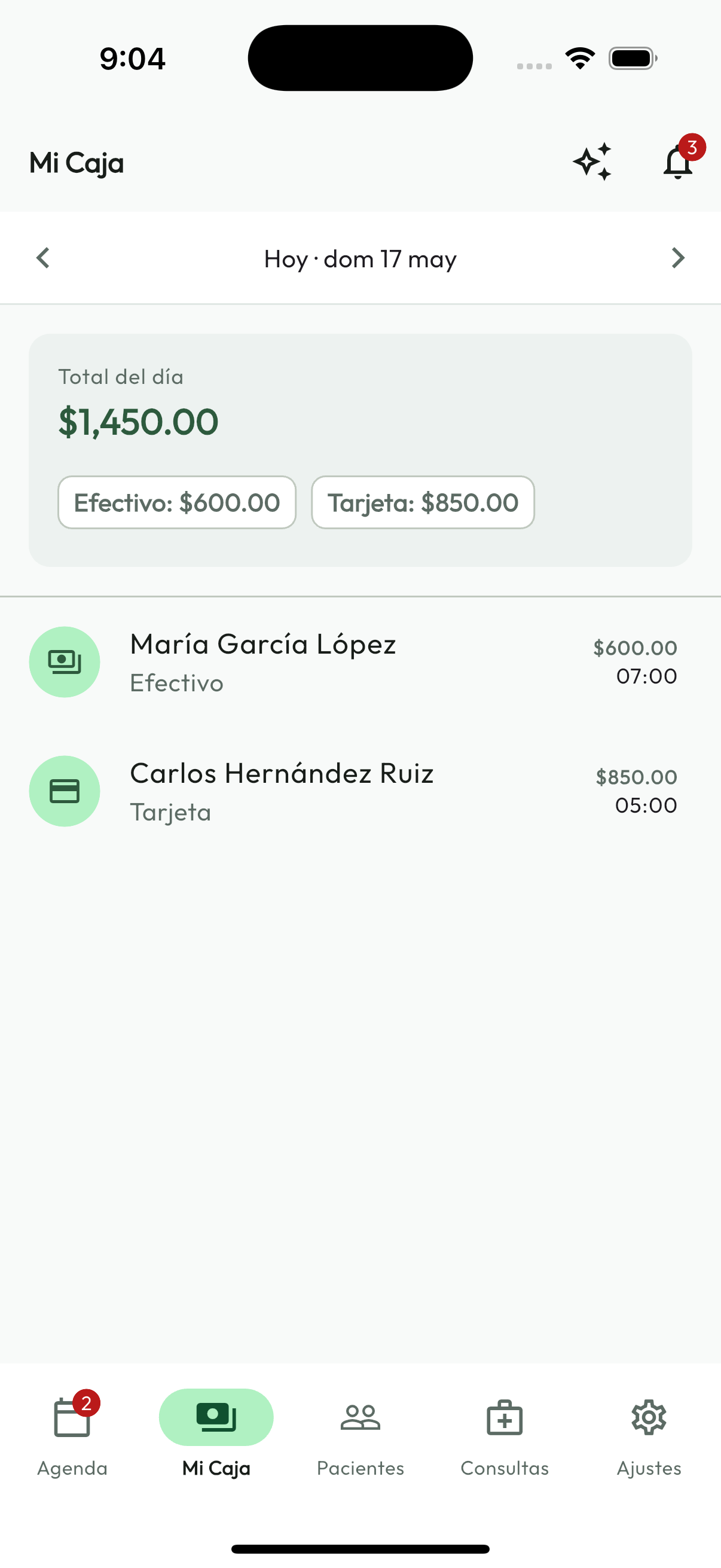 Captura de pantalla — Salud Financiera (Caja)